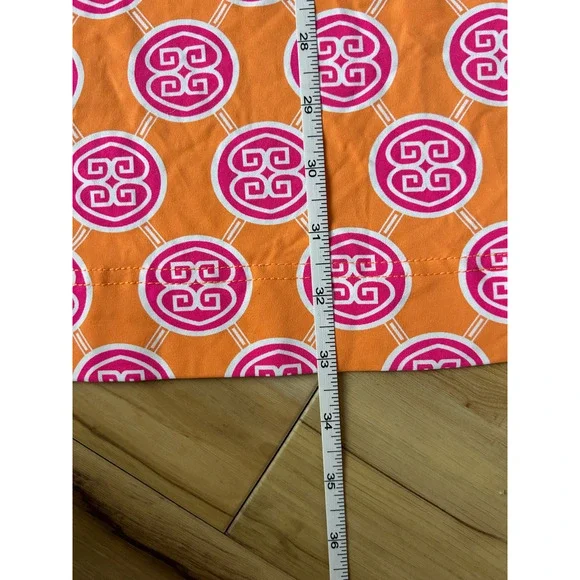 Lulu B Bright Beachy Tank Dress Pink Orange XL Medallion Greek Key Cover Up - Picture 8 of 8